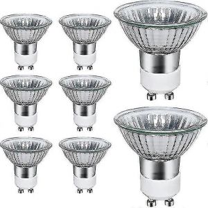Ampoules Halogènes Gu10,Paquet De 8 Spots Halogènes Gu10 50w,Ac 220v-240v,700 Lumens,2700k Blanc Chaud,Angle De Faisceau De 40 - Neuf