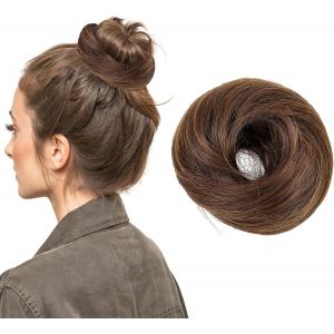 Chignon Magique Postiche 8 Couleurs - Faux Chignon Naturel Avec &Eacute;lastique, Accessoire Cheveux Pour Fin/&Eacute;pais (Style Donuts Chignon Sans Collage) (2m33) - Neuf