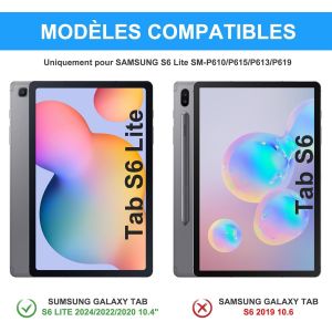 Coque Clavier Pour Samsung Tab S6 Lite 2024/2022 10.4"", Azerty Français Clavier Bluetooth Magnétique Détachable Pour Samsung Galaxy Tab S6 Lite 10.4"" 2024, Ciel Bleu - Neuf