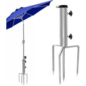 Ulteronixshop-Pied De Parasol Support De Parasol De Plage Support De Parasol Amovible Pied De Parasol En M&eacute;tal Support De Parasol Avec 4 Piquets Amovible R&eacute;glable Pour Parc, Terrasse, Jardin, P&ecirc;che, - Neuf