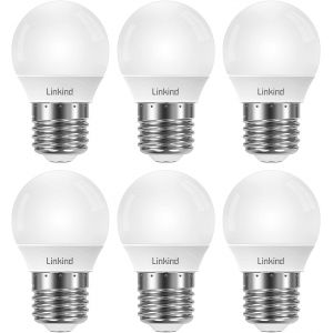 Yemaesre-Ampoule Led E27 Dimmable, 4,2w Équivalent À 40w, Blanc Froid 6500k 470lm, Ampoules Mini Globe G45 Avec Culot À Vis Gros, Lampe Intensité Variable 220-240v, Lot De 6 - Neuf