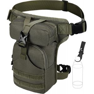 Sjzg-Sacoche De Jambe Moto, Sac Jambe Femme Homme En Toile Sacoche Ceinture Cuisse Banane Outils Tactique Avec Clip À Gourde Pour Randonnée Pêche - Neuf