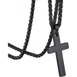 Kal-Goldchic Collier Croix Chretienne Homme Inri/Noeud Celtique/Serpent/Bible Pendentif Croix Femme Personnalisable Chaine Garcon Pendentif Religieux Acier/Or/Noir Amulette De Protection - Neuf