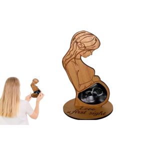 Cadre photo en bois pour &eacute;chographie de b&eacute;b&eacute;, cadeau pour les femmes enceintes - Neuf