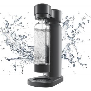 MEVRONISSHOP-Machine &agrave; Soda Appareil &agrave; Gazeifier l'eau avec Bouteille PET de 1 Litre pour Gaz&eacute;ification Domestique sans BPA - Gris - Neuf