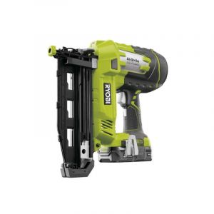 [JAMAIS UTILIS&Eacute;] Cloueur &agrave; air comprim&eacute; RYOBI 18V One+ - 1 batterie 18V 2.0Ah - 1 chargeur R18N16G-120S - Neuf