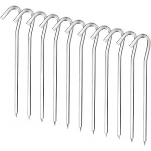 Eryi-Piquet De Tente,12 Pièces Alliage D'aluminium De Haute Qualité Sardine Tente,Contre Le Vent Tente À Piquets,Pour Le Jardin,Camping,Pêche,Camping-Argent - Neuf