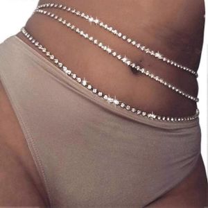 Chaîne De Taille En Cristal Chaîne Ventrale En Argent Chaîne De Corps Rave Body Jewelry Party Nightclub Body Accessoires Pour Femmes Et Filles - Neuf