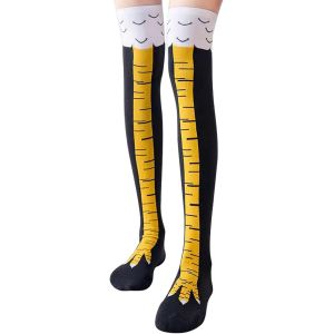 Jgd-Chaussettes Drole,Jambes De Poulet Chaussette Rigolotes,Chaudes Amusantes Costume Chicken Leg Socks ,Chaussettes Montantes Femmes Chaussettes Dessin Anim&eacute; Pour Les F&ecirc;tes Costum&eacute;es F&ecirc;tes D'anniver - Neuf