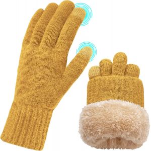 Gants Hiver Femme Tactiles Chaud Laine Gants Avec Doublure En Polaire Thermique Pour Ski V&eacute;lo Conduite Outdoor Sport - Neuf