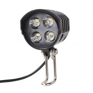 Phare Électrique Abs À 4 Led 12w, Étanche, Avec Interrupteur De Klaxon, Lumière Forte Et Brillante Pour Vélo Et Trottinette Électrique - Neuf