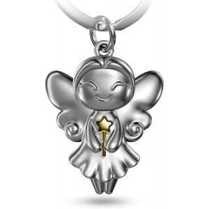 KAL-Porte-Clés Fairy - Joyeux V?ux Ange Gardien - Porte-Bonheur - Ange Gardien Porte-Bonheur - Pendentif Fée - Cadeau De Bonne Chance, Or - Neuf