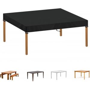 Bache De Protection Exterieur Table B&acirc;che Pour Salon De Jardin Exterieur Housse De Table De Jardin Etanche Housse Pateau Table De Jardin Coupe-Vent Anti Uv 420d Tissu Oxford 140x90x15cm - Neuf