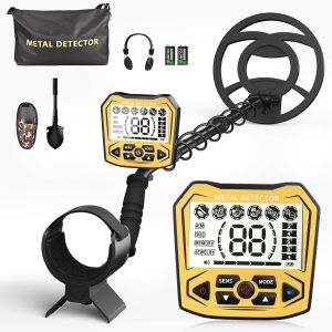 MEVRONISSHOP-D&eacute;tecteur de m&eacute;taux Haute pr&eacute;cision, Longueur r&eacute;glable de 113-141 cm, 5 Modes, d&eacute;tecteur de m&eacute;taux Professionnel avec &eacute;cran LCD, Bobine de Recherche &eacute;tanche IP68 - Neuf