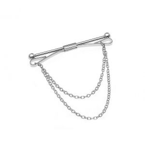 Hommes Collier Pin Cravate Clip Bar Chaîne Chemise Collier Pin Mariage Cadeau Costume Broche Revers Pin Vêtements Accessoires (5pcs) - Neuf