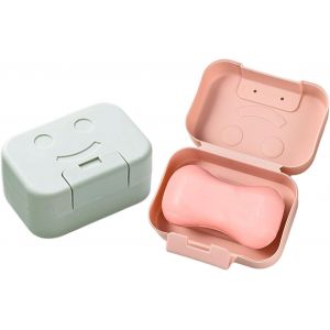 Voyage Boîte à Savon, 2 en Plastique de Savon à Vaisselle, Portable Savon Boîte avec Couvercle pour Évier de salle de Bains, Voyages - Neuf