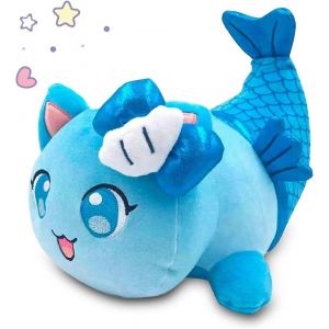Chat peluche animal en peluche, doux miaulements chat poup&eacute;e en peluche anniversaire, cadeau de f&ecirc;te pour les enfants petite amie et soeurs (sir&egrave;ne) - Neuf