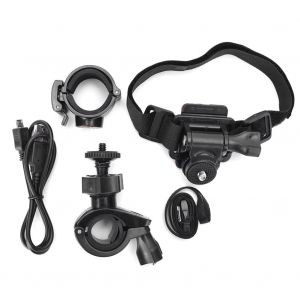 Mini Camera Dv Etanche Avec Lampe Torche Led Et Support De Fixation Pour Casque Et Velo - Neuf