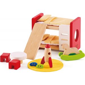 Eryi-Jouet - Ensemble Chambre Enfant Pour Maison De Poupée En Bois - Accessoires Chambre Enfant En Bois Lit Superposé - Jouet Pour Fille Et Garçon - Jeux Pour Enfant À Partir De 3 Ans - - Neuf