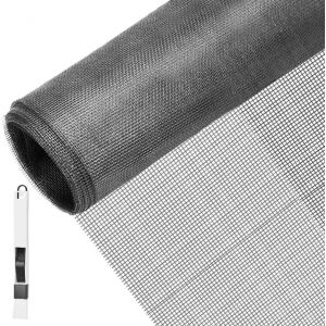 130 * 150cm Moustiquaire Sur mesure en Fibre de Verre Ignifuge Grand Store Toile Filet Voile Film Moustiquaire Plissée Adaptable Rigide Anti Moustique Mouche Insecte pour Porte Fenêtre Baie - Neuf