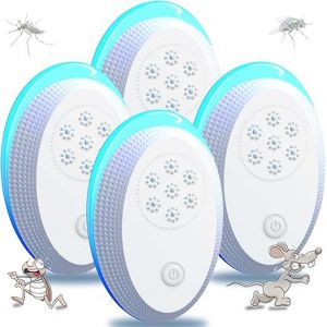 Bouchon anti-moustiques à ultrasons, ensemble de 4 anti-mouches à la souris ultrasons, - Neuf