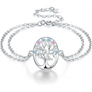 Eryi-Bracelet Femmes Argent 925, Bracelet Femme Réglable 17+4cm - Fête Des Mères Saint Valentin Cadeau - Avec Boîte Cadeau - Neuf