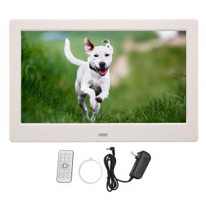 Cadre photo numerique 10,1 pouces HD, rotation automatique, support video, musique, cadre photo electronique avec telecommande, prise americaine 100-240 V - Neuf