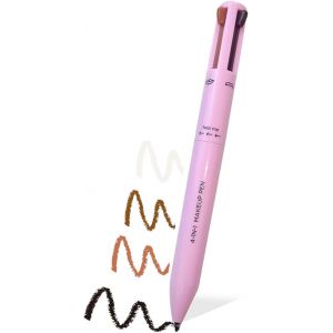 KALANKA-Stylo De Maquillage 4 - En - 1,Eyeliner, Crayon À Sourcils, Crayon À Lèvres, Stylo Surligneur, stylo de maquillage multifonction imperméable à l'eau eyes, 4 Couleurs Longue Durée (Pink) - Neuf