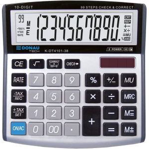 LETNERNY-Calculatrice De Bureau Tech/K-Dt4101-38 Fonction Racine &Agrave; 10 Chiffres/ 136X134X28Mm/ Couleur Argent/Calculatrice Avec Affichage &Agrave; 10 Chiffres/Double Alimentation/Garantie 5 Ans - Neuf