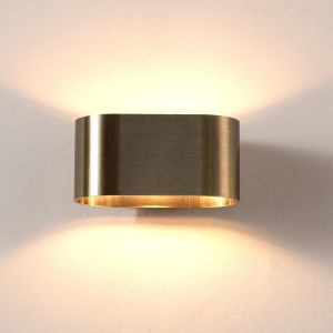 Ulteronixshop-Applique Murale Dor&eacute;e Bross&eacute;e - Corps En Acier Avec Design Incurv&eacute; Up&down, Douille G9 Led, Lumi&egrave;re D&eacute;corative Pour Couloir, Chambre Et Salon - Neuf