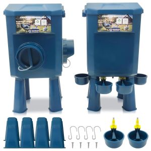 Vornixorsarlshopkit Mangeoire Et Abreuvoir Poules 8kg/7l &iquest; Anti-Nuisibles Valve Automatique Anti-Cyanobact&eacute;ries, Ideal Microfermes Et &Eacute;levages Amateurs, Autonomie Longue Dur&eacute;e, R&eacute;duit Rechargement, M - Neuf