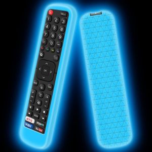 Housse Coque En Silicone Compatible Avec Hisense Télécommande En2x27hs En2bi27h En2bo27h En2a27 Control, Antidérapant Étui De Protection Pour Hisense Tv Remote (Glow Blue) - Neuf