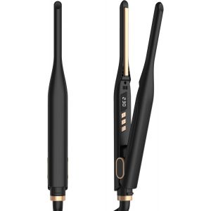 Kalanka-Mini Lisseur Cheveux Court, Lisseur Boucleur Cheveux 2 En 1, Mini Fer A Lisser Portable, Mini Lisseur De Voyage Hair Straightener Pour Cheveux Courts, Franges Et Barbe Masculine - Neuf