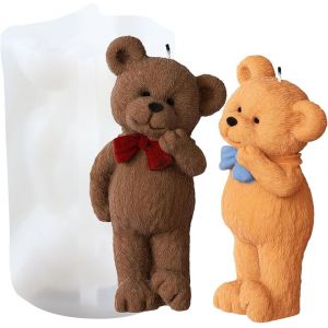 Kalanka-Moule À Bougie En Forme D'ours - En Silicone - Pour Bougies D'animaux - Décoration De La Maison - Moule D'aromathérapie - Plâtre - Bougies D'argile - Neuf