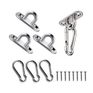 Ensemble De Crochets De Plafond En Acier Inoxydable &iquest; Capacit&eacute; De 50 Kg &iquest; Plaques &Agrave; ?Il Pour Balan&ccedil;oires De Yoga, Hamacs Et &Eacute;quipements De Plein Air &iquest; Installation Facile Et Durable - Neuf