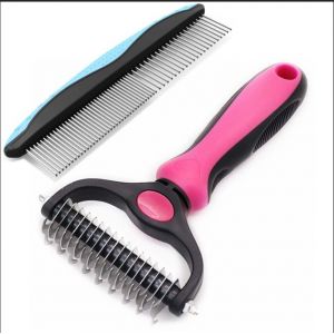 (Grande Crête Rouge + Noeud Peigne)1 Pièce Pet Peigne Peigne Ensemble, Spécial Poux Et D'enlèvement De Cheveux De Peigne Pour Chiens Et Chats, De Nettoyage Et De Beauté Peigne - Neuf