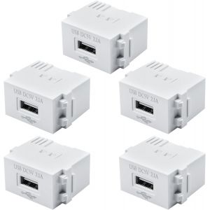KALANKA-Lot de 5 modules d'alimentation USB : prise 220 V vers transformateur 5 V, prise de charge USB 2,1 A adaptateur de commutation pour smartphones et appareils USB - Neuf