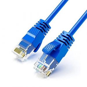 KAL-Ultra-Mince, Câble Ethernet Fil Lan Internet Haut Débit Cat6, Ethernet Cable 1Ghz Gigabit Rj45 Responsable Réseau Cordon De Raccordement (5M, Bleu) - Neuf