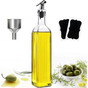 Bouteille D'huile D'olive,Distributeur D'huile D'olive,Bouteilles En Verre Et Bec Verseur Pour Cuisine,Avec Bec Verseur Anti-Goutte,Récipient À Condiments Liquides,500ml - Neuf