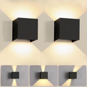 7w Applique Murale Interieur Led Avec Angle De Faisceau Réglable Lampe Exterieure Murale 3000k Blanc Chaud Appliques Murales Etanche Ip65 Applique Pour Salon Chambre (Noir) - Neuf