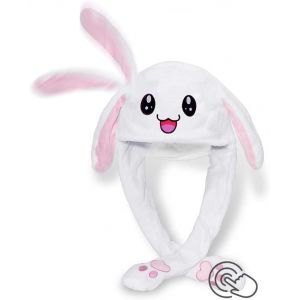 Chapeau À Oreilles De Lapin Mobiles Avec Airbag - Peluche Douce Pour Femmes, Filles, Adolescents, Idéal Pour Pâques, Cosplay Et Fêtes - Neuf