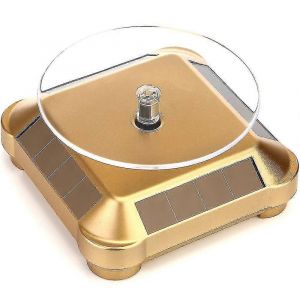 Sunrain Solar Display Stand Platine, Batterie Double Occasion Affichage Rotatif Compatible Avec Bijoux Spinner Montre Hobby Collection &Eacute;tag&egrave;re - Neuf
