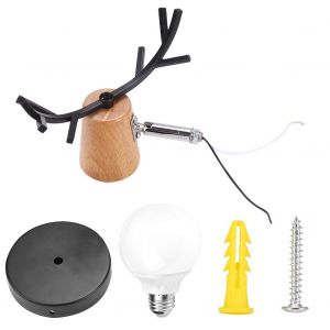 Hjlian Applique Murale Led Simple Et Moderne En Fer Et Bois, 220 V, E27, Luminaire De Chevet Pour Chambre A Coucher - Neuf