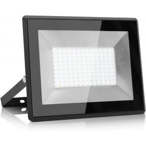 Projecteur Led D'extérieur 100 W, 10 000 Lm, Blanc Froid 6 400 K, Économie D'énergie 85 %, Étanche Ip65, Éclairage De Sécurité Pour Jardin, Terrasse, Cour, Garage [Classe Énergétique F] - Neuf