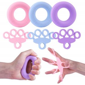 Checarzhn--No1-Lot De 6 Outils Pour Entraîner Les Muscles Des Mains Et Des Doigts, Anneaux Et Avant-Bras, En Silicone Pour Une Meilleure Force Des Doigts, Force De La Main Et Pr (6 Pièces) - Neuf