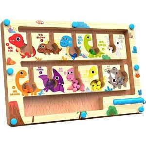 Kal-1 Pièce Labyrinthe Magnétique De Numéros Couleur Jouets Mont Essori Pour Les Tout-Petits Aimants De Tri Des Couleurs Jouets Éducatifs En Bois Jeux De Comptage Et D'association Pour 3 4 5 6 7 Ans - Neuf