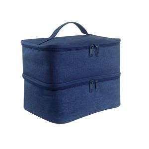 Organiseur De Vernis À Ongles Amovible À 2 Niveaux - Peut Contenir 40 Flacons (15 Ml - 0,5 Oz Liquide), Étui À Vernis À Ongles Avec Pochette De Rangement Pour Outils (Bleu Trésor) - Neuf