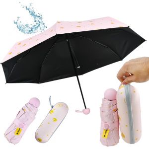 YEMAESRE-Mini Parapluie Pliant 8 Cadres De Support Mini Parapluie Parapluie Soleil Anti Uv Mini Parapluie Poche Mini Parapluie Résistant Au Vent Petit Parapluie Voyage Pour Pluie Ou Soleil - Neuf