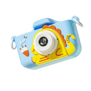 Appareil photo selfie dinosaure avec carte SD 64 Go - Bleu et jaune - Neuf
