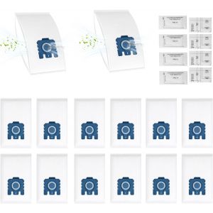 Lot de 22 pièces de rechange pour aspirateur Miele GN 3D Classic C1 Complete C2 C3 S8340 Series (14 sacs d'aspirateur S8340 avec 4 filtres d'évacuation d'air et 4 filtres de protection du moteur) - Neuf